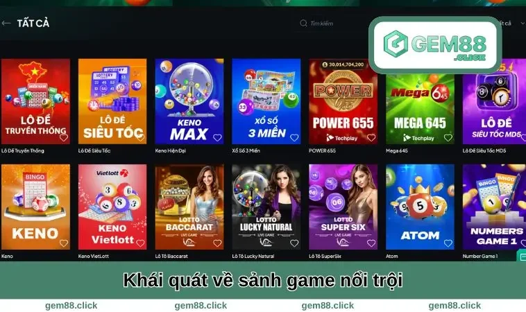 Khái quát về sảnh game nổi trội